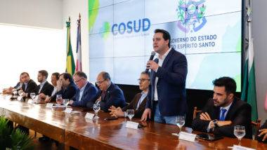 Ratinho Junior (PSD) fala durante encontro de governadores dos estados do Sul e Sudeste