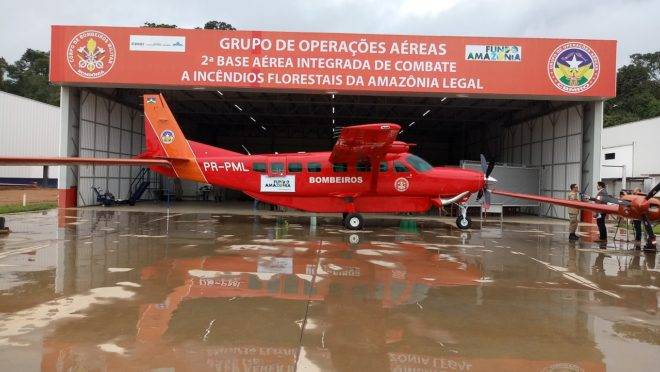 Avião dos bombeiros de Rondônia comprado com dinheiro do Fundo Amazônia.