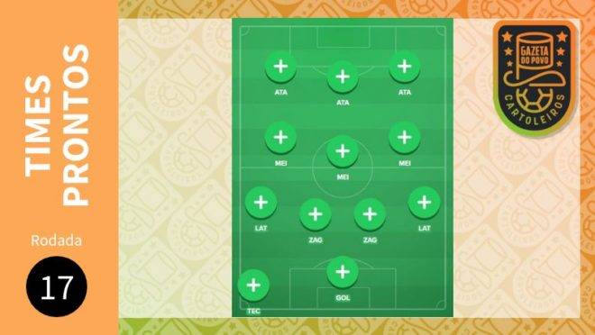 Times prontos para a 17ª rodada do Cartola FC 2019.