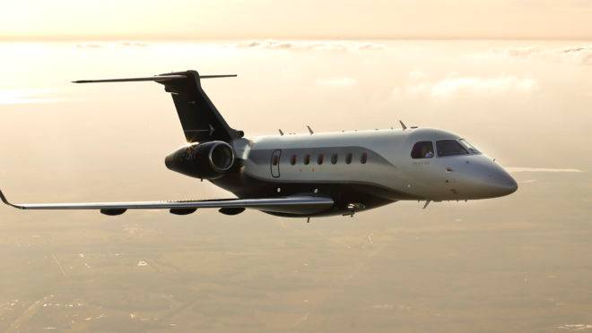 Um dos jatinhos fabricados pela Embraer.