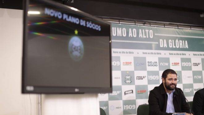 Presidente do Coritiba, Samir Namur, no lançamento do plano de sócios. Foto: Jonathan Campos/Gazeta do Povo