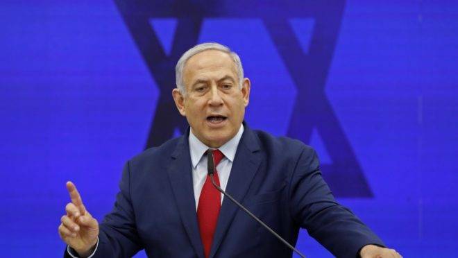 O primeiro-ministro de Israel, Benjamin Netanyahu, em Ramat Gan, 10 de setembro de 2019