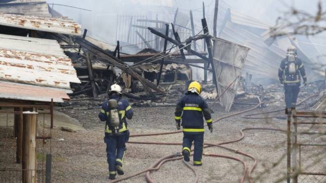 Seis caminhões do Corpo de Bombeiros atenderam a ocorrência no Capão Raso.