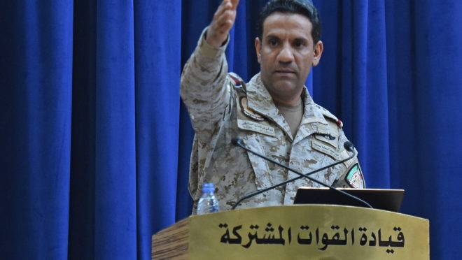 O porta-voz da coalizão militar liderada pela Arábia Saudita, Coronel Turki al-Maliki