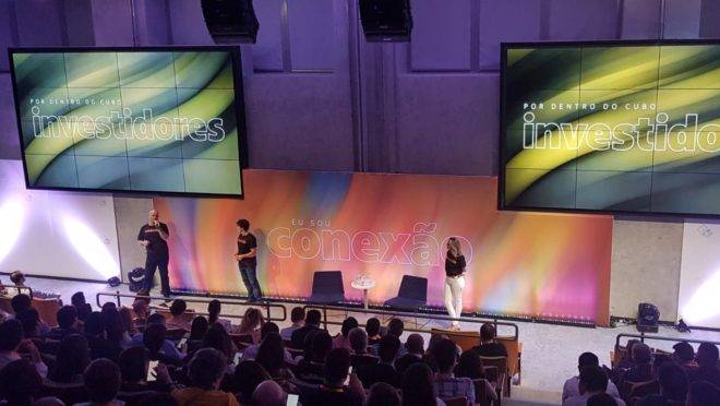 Anderson Thees, da Redpoint eventures, com Renata Zanuto e Pedro Prates, heads do Cubo