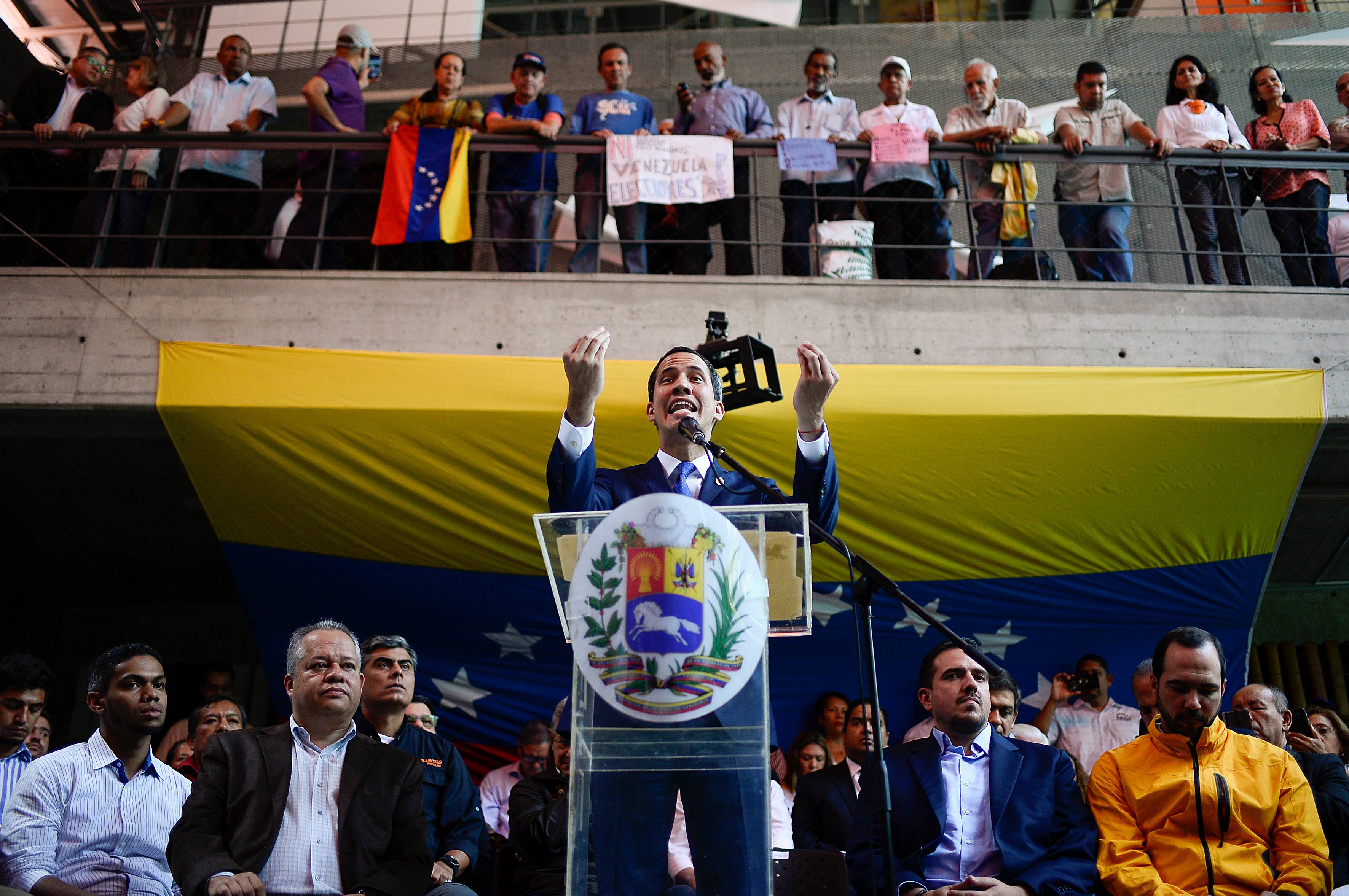 O líder da oposição venezuelana e presidente interino, Juan Guaidó
