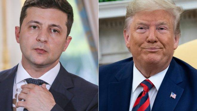 Presidente da Ucrânia, Volodymyr Zelensky, e presidente dos EUA, Donald Trump