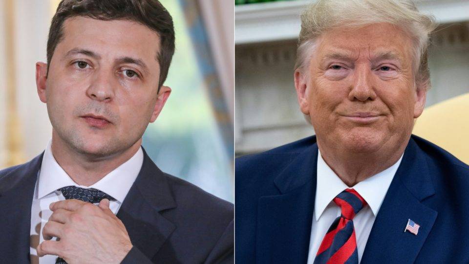 Presidente da Ucrânia, Volodymyr Zelensky, e presidente dos EUA, Donald Trump