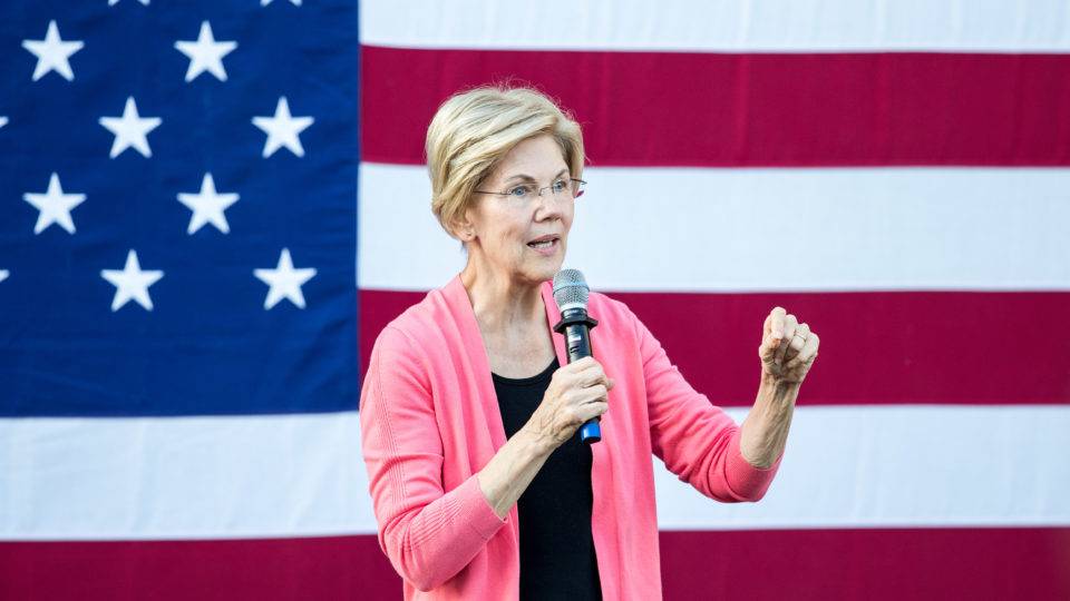 A candidata presidencial democrata Elizabeth Warren