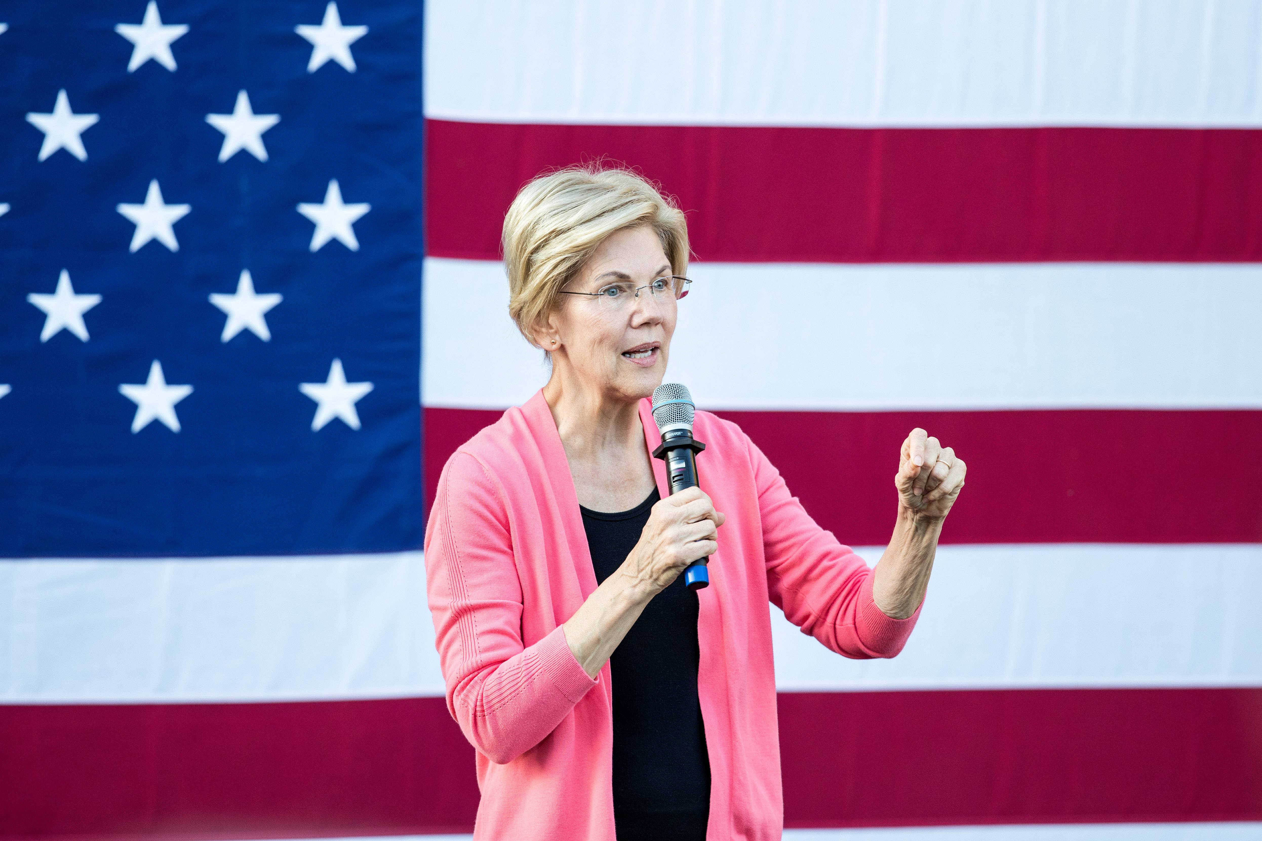 A candidata presidencial democrata Elizabeth Warren
