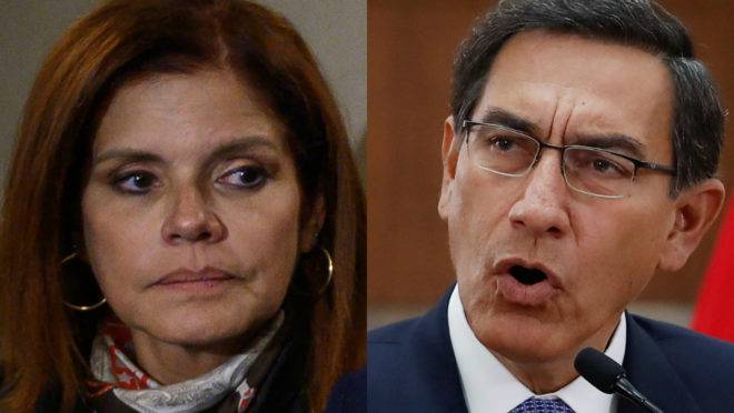 Presidente do Peru, Martin Vizcarra, e a vice Mercedes Aráoz, que foi empossada pelo Congresso