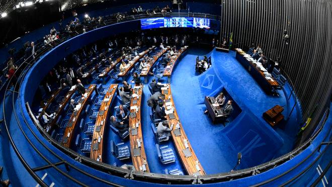 Plenário do Senado Federal durante sessão deliberativa sobre a reforma da Previdência.
