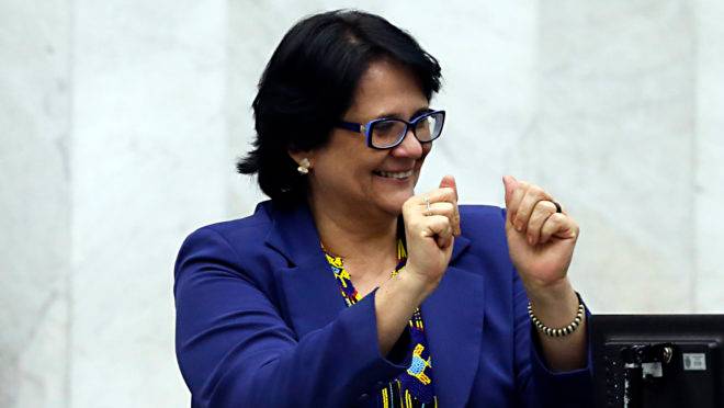 Damares Alves, ministra da Mulher, da Família e dos Direitos Humanos.