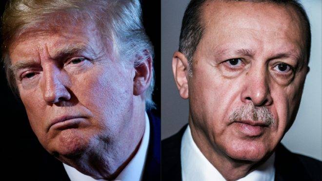 Presidente dos EUA, Donald Trump, e presidente da Turquia, Recep Tayyip Erdogan