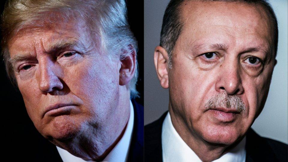 Presidente dos EUA, Donald Trump, e presidente da Turquia, Recep Tayyip Erdogan