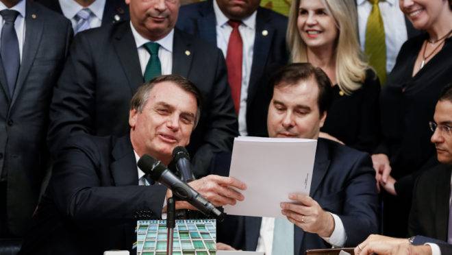 Rodrigo Maia e Jair Bolsonaro