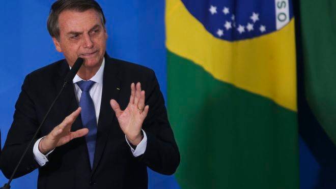 O Presidente Jair Bolsonaro durante o Lançamento do Programa Nacional das Escolas Cívico-Militares – PECIM.