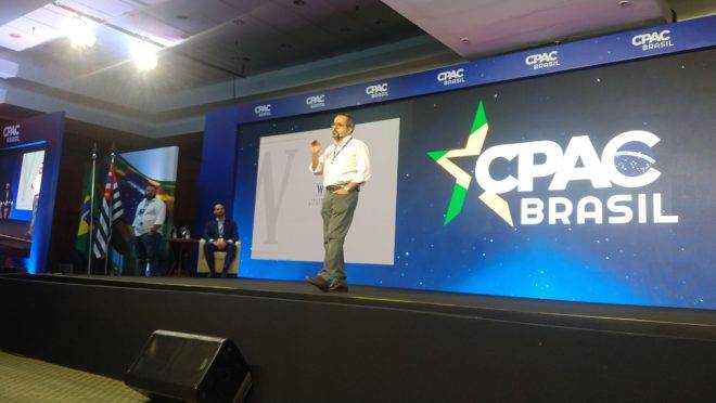 O ministro da Educação, Abraham Weintraub, fala na CPAC.