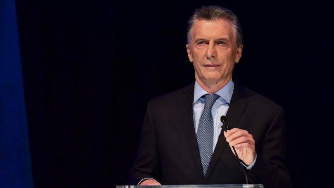O presidente da Argentina, Mauricio Macri, candidato na eleição presidencial de 27 de outubro