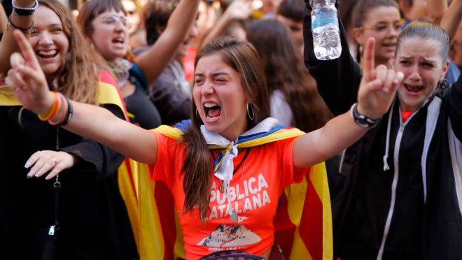 Protestos em Barcelona