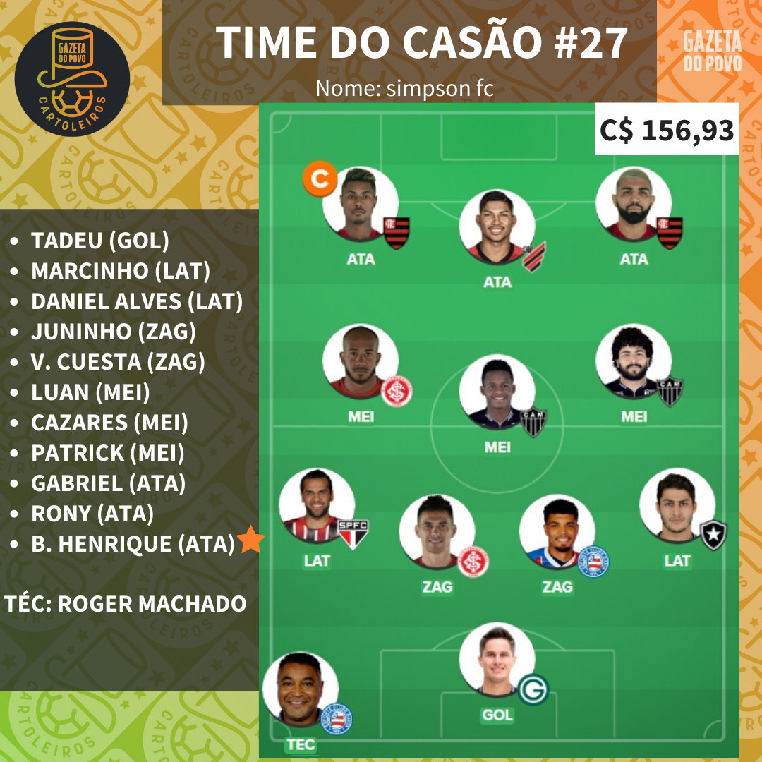 Time do Casão para a rodada 27 Time do Casão para a rodada 27