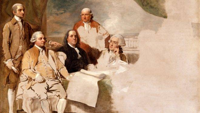 Assinatura do Tratado de Paris, por Benjamin West.