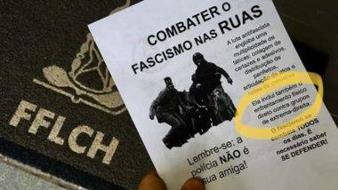 USP diz não reconhecer folheto que incita violência contra grupos conservadores Panfleto incita “enfrentamento físico” a grupos conservadores.