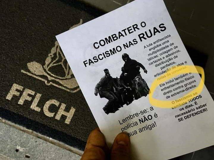 USP diz não reconhecer folheto que incita violência contra grupos conservadores Panfleto incita “enfrentamento físico” a grupos conservadores.