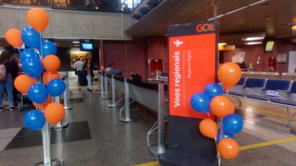 Área para check-in de voos regionais da Gol