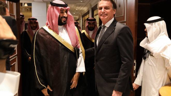 Encontro com o príncipe Mohammed bin Salman, herdeiro do reino da Arábia Saudita, em Riad.