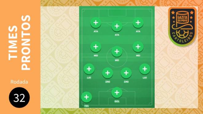 Times prontos para a 32ª rodada do Cartola FC 2019.