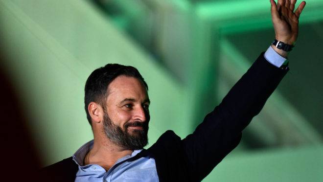Candidato do Vox para primeiro-ministro espanhol, Santiago Abascal