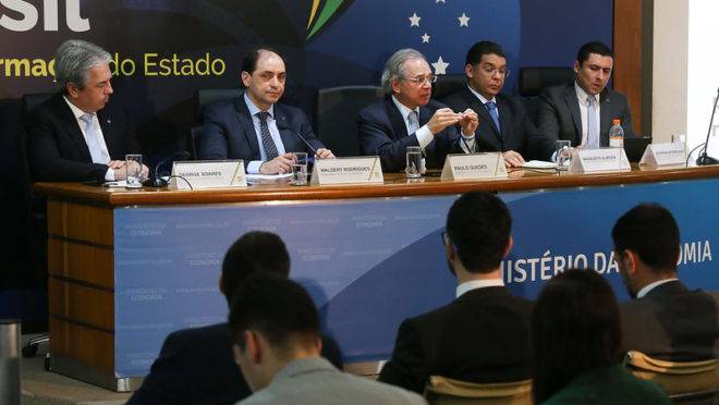 Coletiva de imprensa da equipe econômica.