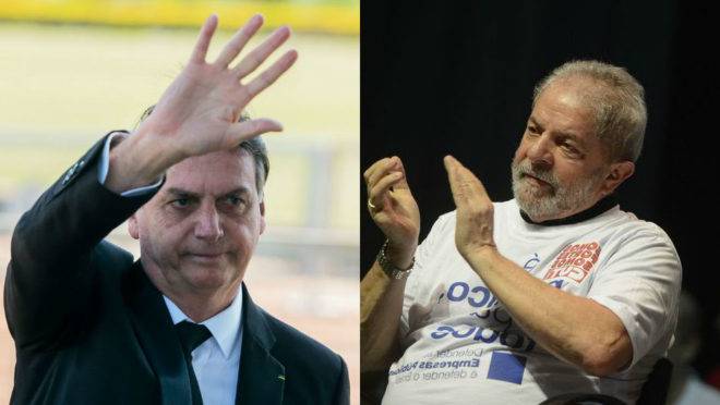 O presidente Jair Bolsonaro e o ex-presidente Luiz Inácio Lula da Silva