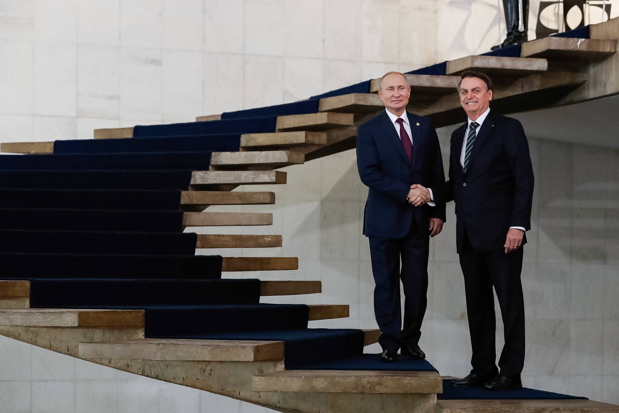 Putin e Bolsonaro na cúpula do Brics