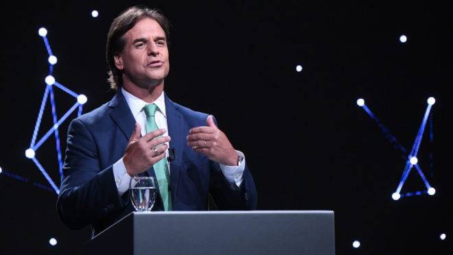 O candidato presidencial do Uruguai, Luis Lacalle, do Partido Nacional