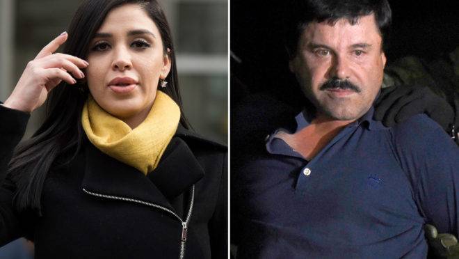 The wife of “El Chapo”, Emma Coronel Aispuro, exits the US Federal Courthouse in Brooklyn after a hearing in the case of Joaquin “El Chapo” Guzman on February 3, 2017 in New York.
Guzman, accused of running one of the world’s biggest drug empires, was extradited to the United States on January 19, 2017 and appeared without handcuffs and without incident to plead not guilty to a raft of firearms, drug trafficking and conspiracy charges during a brief hearing on January 20. / AFP / DON EMMERT (Photo credit should read DON EMMERT/AFP via Getty Images)
TOPSHOT – Drug kingpin Joaquin “El Chapo” Guzman is escorted into a helicopter at Mexico City’s airport on January 8, 2016 following his recapture during an intense military operation in Los Mochis, in Sinaloa State. Mexican marines recaptured fugitive drug kingpin Joaquin “El Chapo” Guzman on Friday in the northwest of the country, six months after his spectacular prison break embarrassed authorities. AFP PHOTO / ALFREDO ESTRELLA / AFP / ALFREDO ESTRELLA (Photo credit should read ALFREDO ESTRELLA/AFP via Getty Images)
