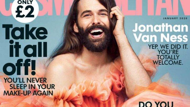 Jonathan van Ness na capa da Cosmopolitan: questão séria tratada de maneira fútil