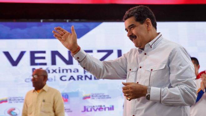 O ditador da Venezuela, Nicolás Maduro, em Caracas, 3 de dezembro de 2019