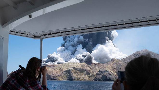Erupção do vulcão na Nova Zelândia
