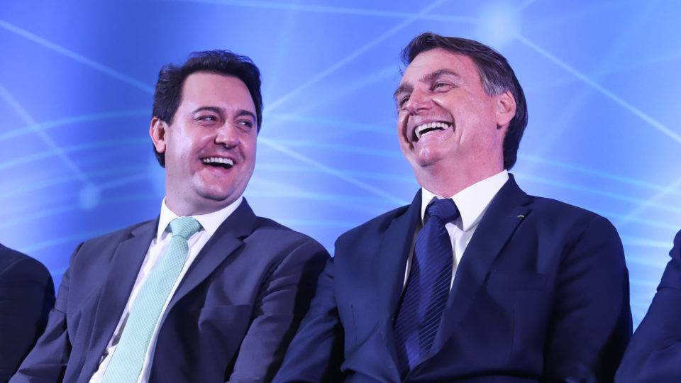 Um ano de alinhamento entre o governo do Paraná, a União e bancada. O que mudou? Governador Ratinho Junior (PSD) e o presidente Jair Bolsonaro (PSL)