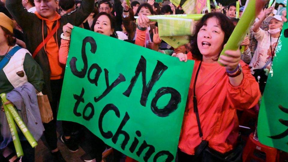 O reconhecimento cada vez menor de Taiwan Apoiadores da presidente de Taiwan Tsai Ing-wen em marcha em Taipé, 10 de janeiro de 2020, um dia antes das eleições para presidente e parlamento