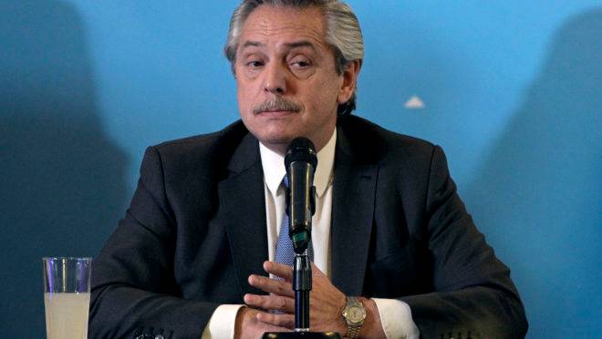 O presidente argentino Alberto Fernandez.