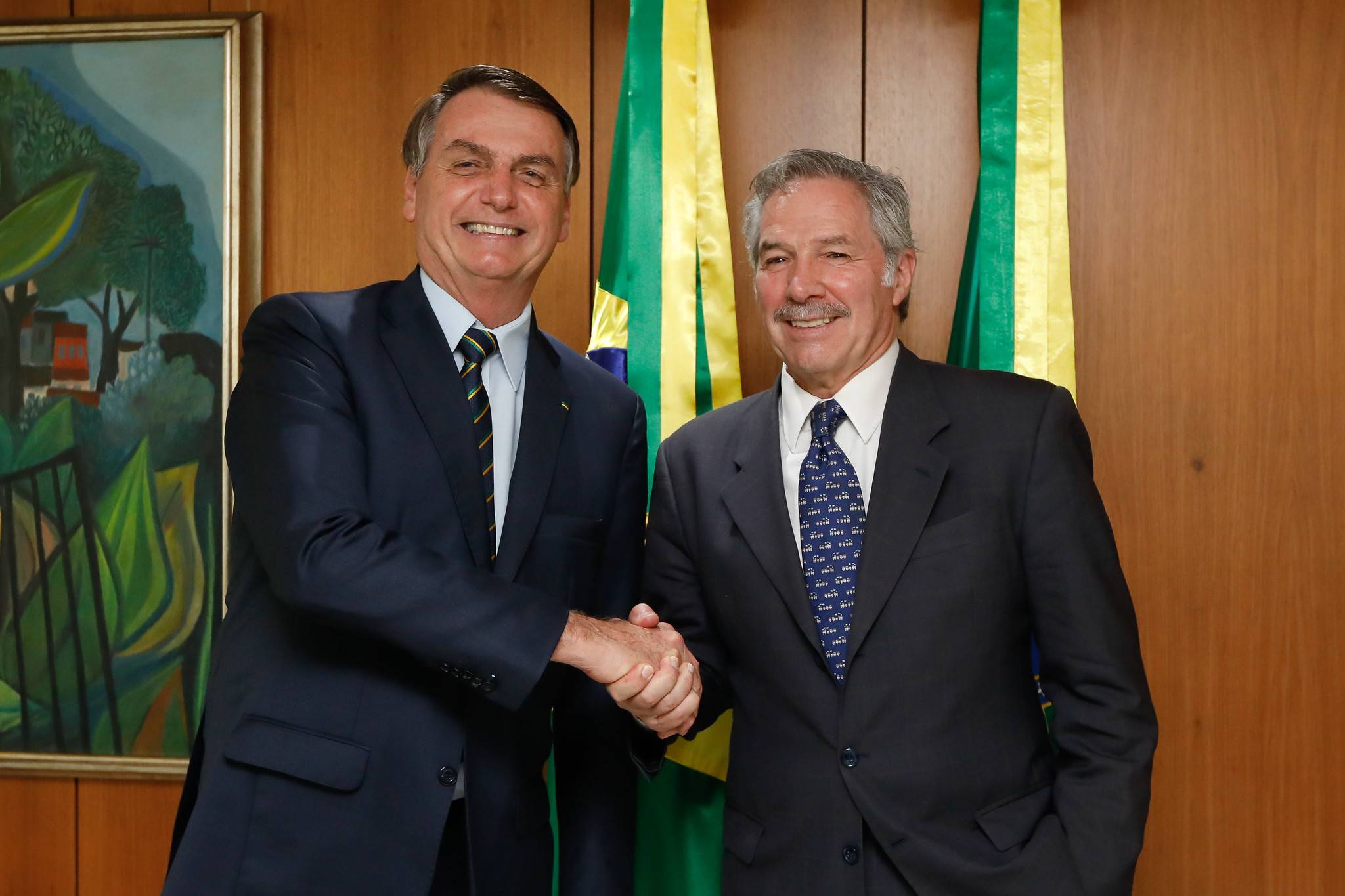 Bolsonaro recebeu nesta quarta-feira (12) Felipe Solá, ministro das Relações Exteriores da Argentina.