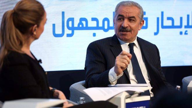Primeiro-ministro da Palestina, Mohammad Shtayyeh, durante participação no Fórum Econômico Mundial, em janeiro.