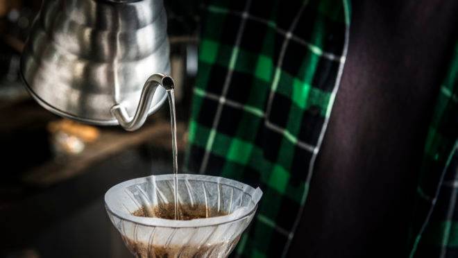 água para café