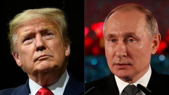 O presidente dos Estados Unidos, Donald Trump, e o presidente russo, Vladimir Putin. Autoridades dos EUA disseram que a Rússia está interferindo nas eleições americanas em favor de Trump e Sanders