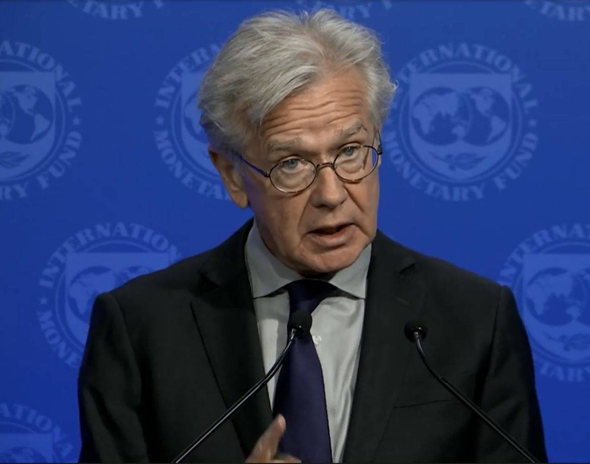 Gerry Rice, diretor de comunicação do FMI, prevê queda no crescimento mundial da economia