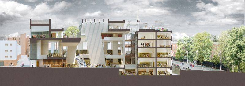 Parnell Square Cultural Quarter, em Dublin, é um dos projetos das arquitetas. Foto: Grafton Architects Parnell Square Cultural Quarter, em Dublin, é um dos projetos das arquitetas. Foto: Grafton Architects