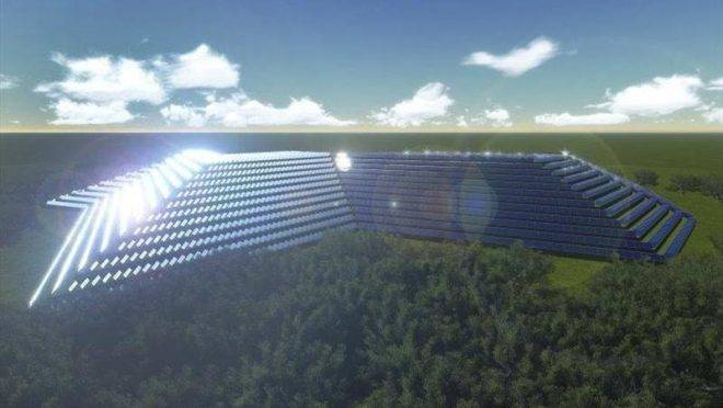 Projeção de como ficará o aterro sanitário, após instalação dos painéis fotovoltaicos.